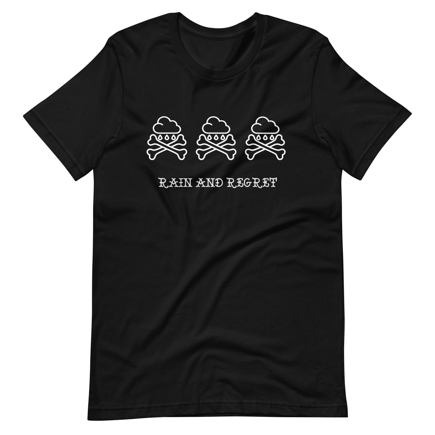 3 rain cloud and crossbones Unisex t-shirt