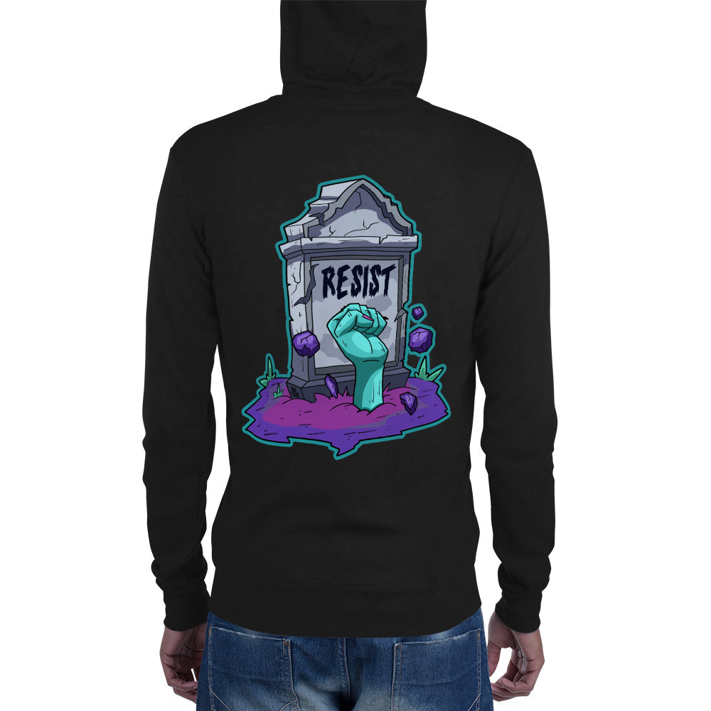 Resist Zombie-Color Unisex zip hoodie | rainandregret