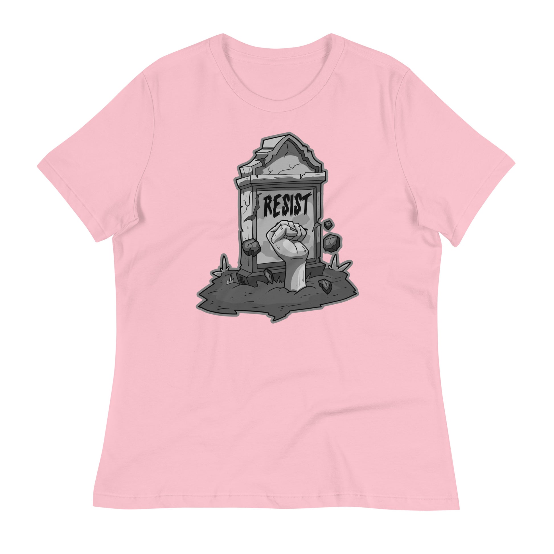 Women's Gray-scale Zombie Resist Relaxed T-Shirt | rainandregret